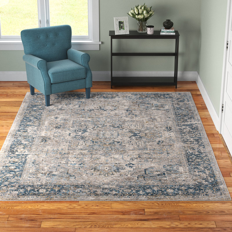 Andover Mills™ Allie Oriental Hand Tufted Blue/Beige Area Rug & Reviews